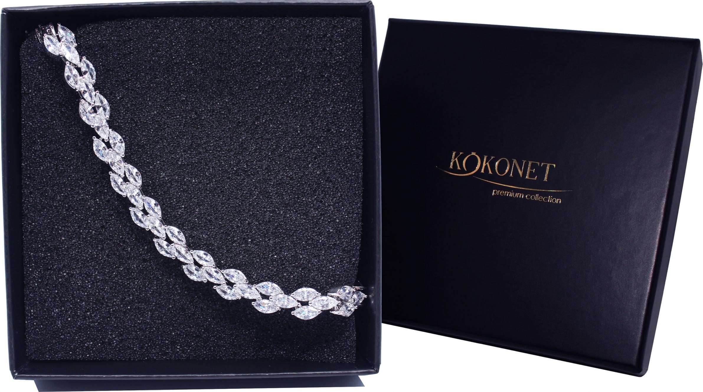 KOKONET bransoleta srebrna Z KRYSZTAŁKAMI cyrkoniami ślub