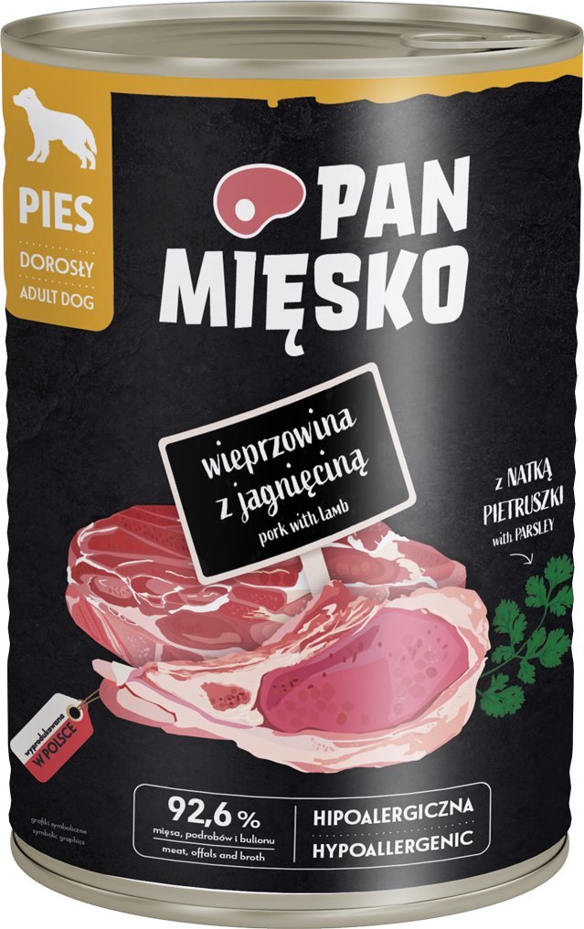 Pan Mięsko Karma mokra dla psa Wieprzowina z jagnięciną (dorosły) 400g