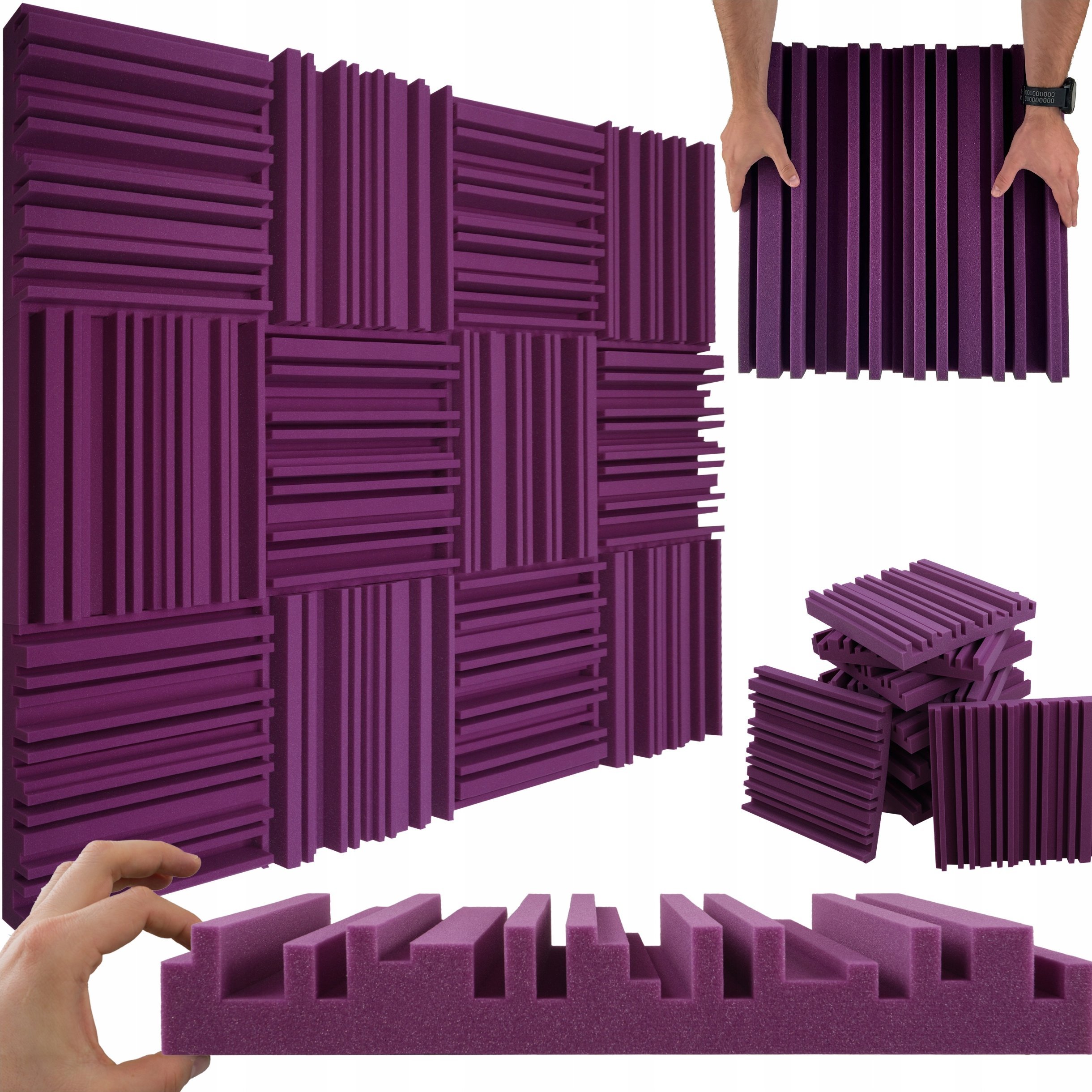 PIANKA pochłaniająca FIOLETOWA akustyczna do kabiny lektorskiej wygłuszenie