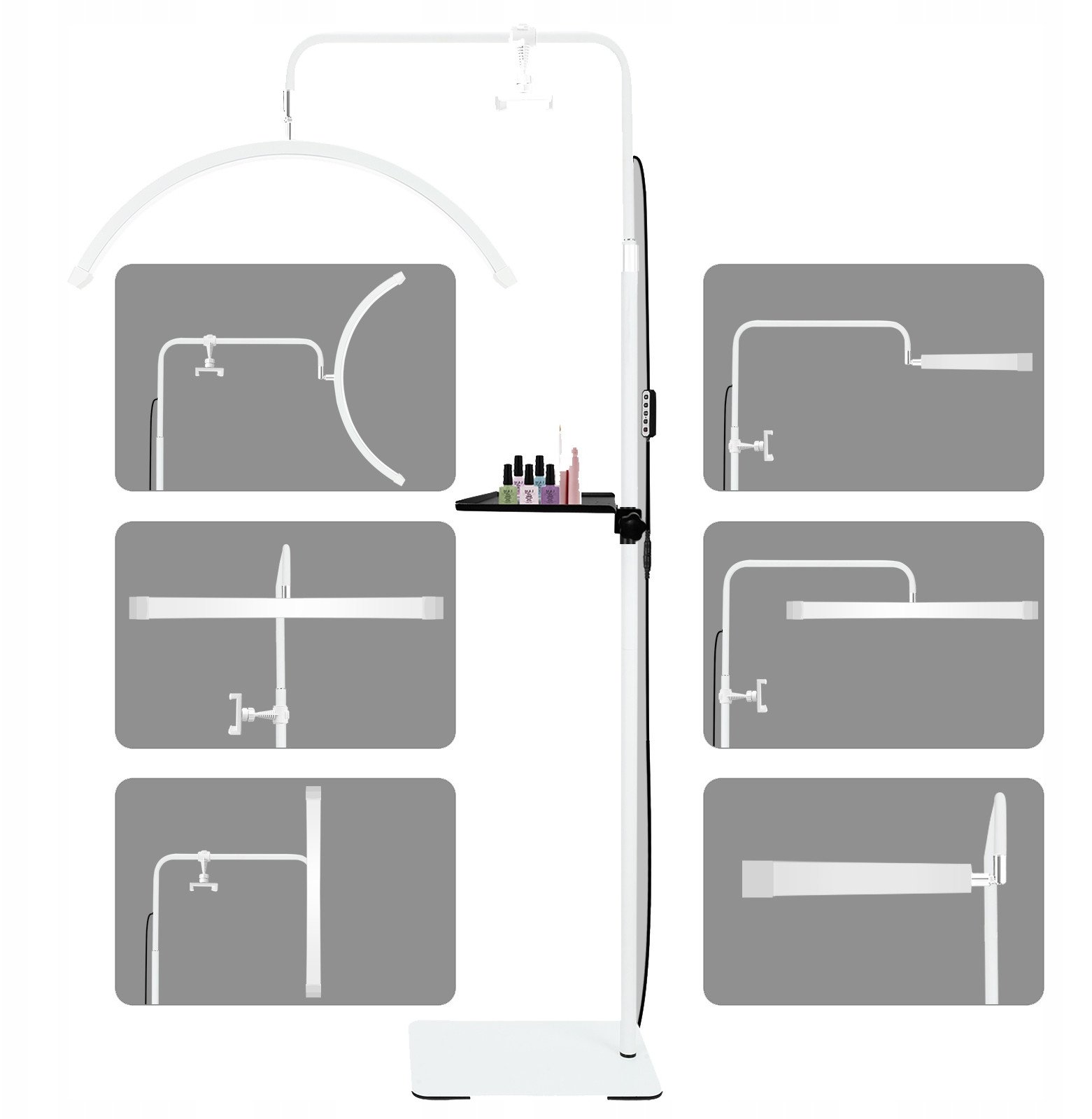 Lampa Led Kosmetyczna Bezcieniowa Moon Do Makijażu Paznokci Rzęs 45w +pilot / Gx580pro Biały