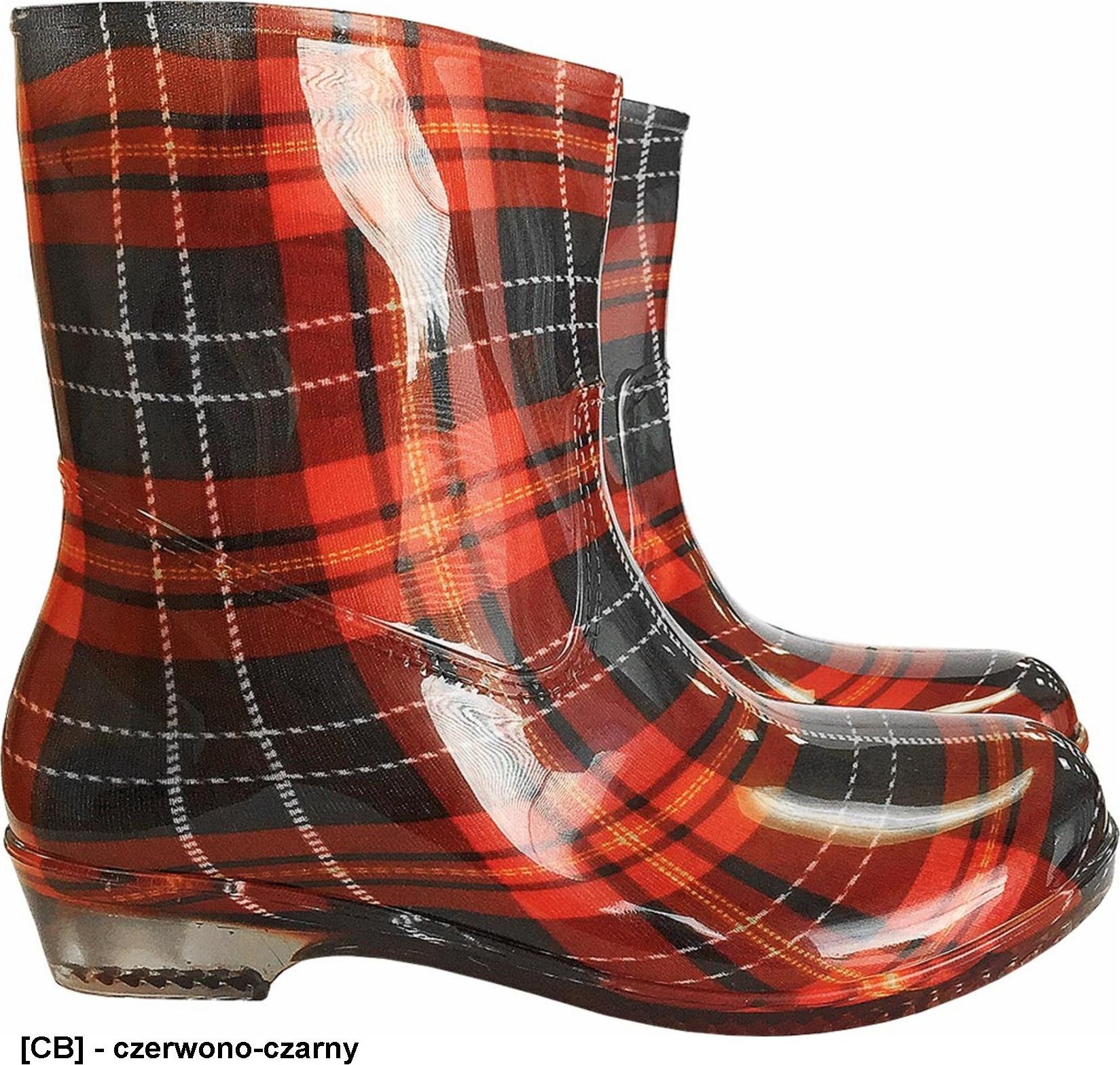 R.E.I.S. BTDKCHECK - niskie kalosze - czerwono-czarny 36