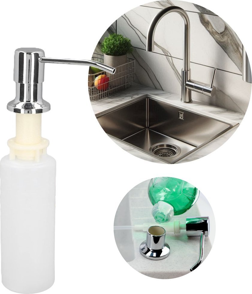 Dozownik do mydła SHOPUJ.PL DOZOWNIK SREBRNY MYDŁA PŁYNU DO MYCIA NACZYŃ DO ZLEWU 500 ML