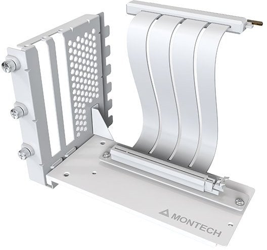 Montech Vertical GPU Mounting Kit, PCIe 4.0 Riser Cable (White, 20cm)