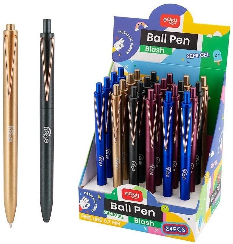 Długopis automatyczny niebieski (24szt) EASY