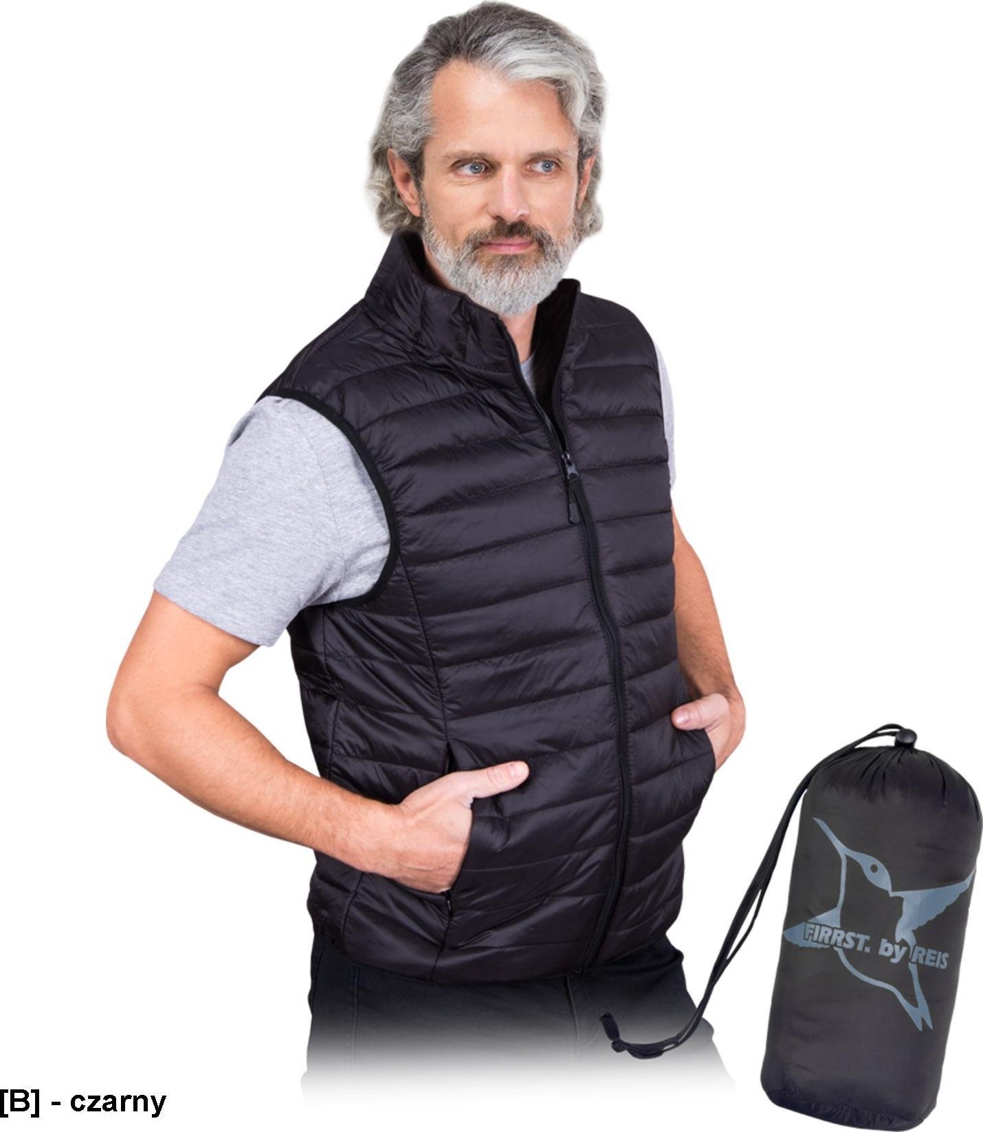 R.E.I.S. DART-M-V - męska bezrękawnik ocieplany, 100 % nylon 120 g/m2, podszewka 100% poliester 110 g/m2 2XL