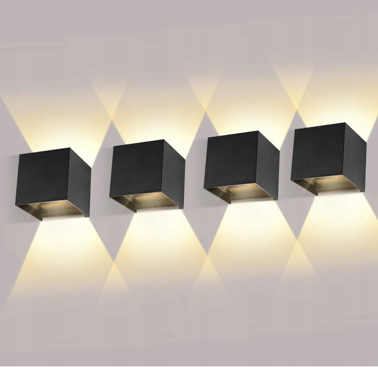 Ledmo 4 sztuki lamp ściennych LED do wewnątrz/na zewnątrz 12W 2700-3000K