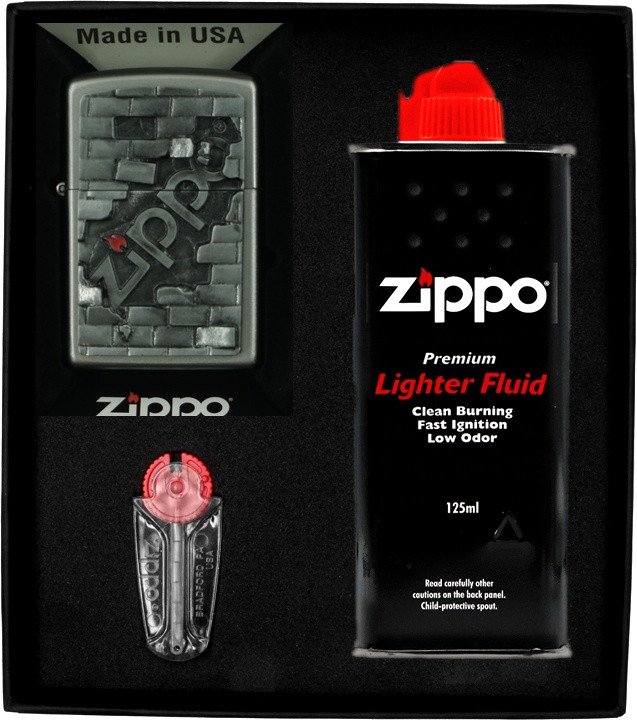 Zestaw ZIPPO Zapalniczka WALL EMBLEM Prezentowy No1