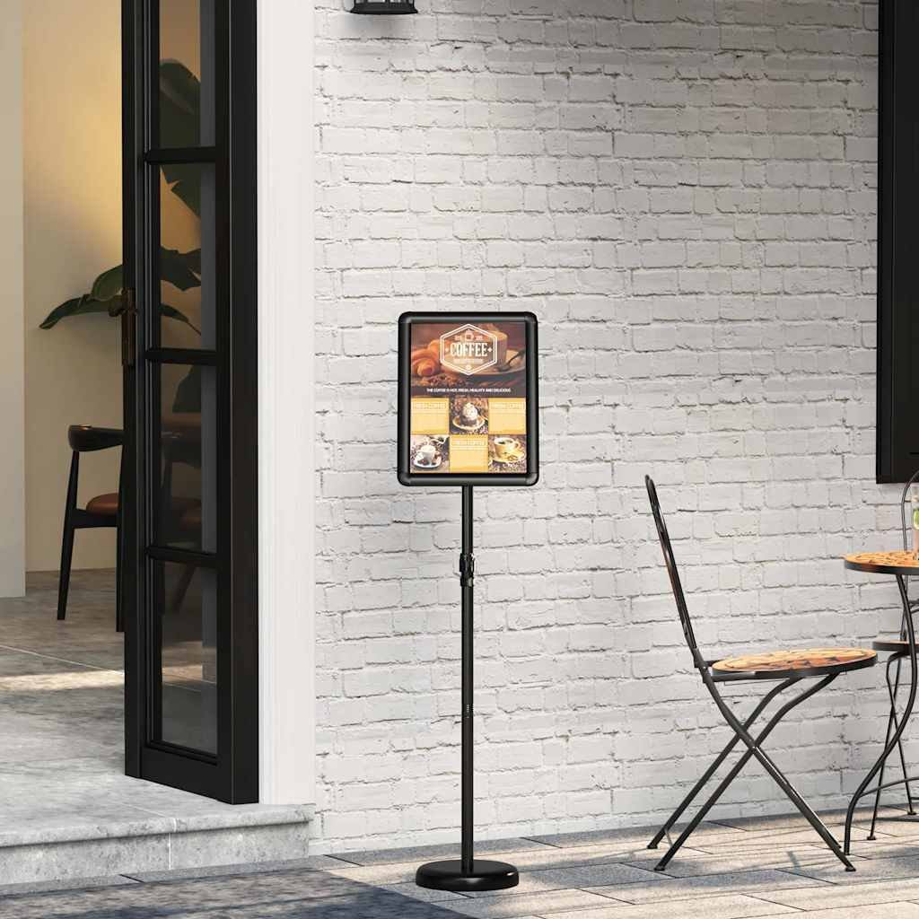 vidaXL Stoiska na targi Czarny 25 x 25 x 125 cm Aluminium