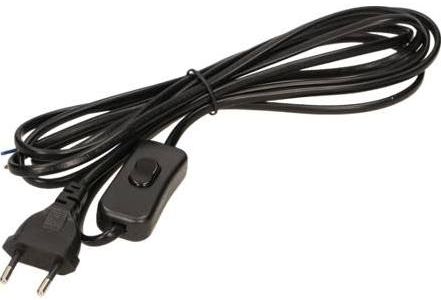 Orno Przewód przyłączeniowy z wyłącznikiem b/u Euro 3m czarny (OR-AE-1394/B)