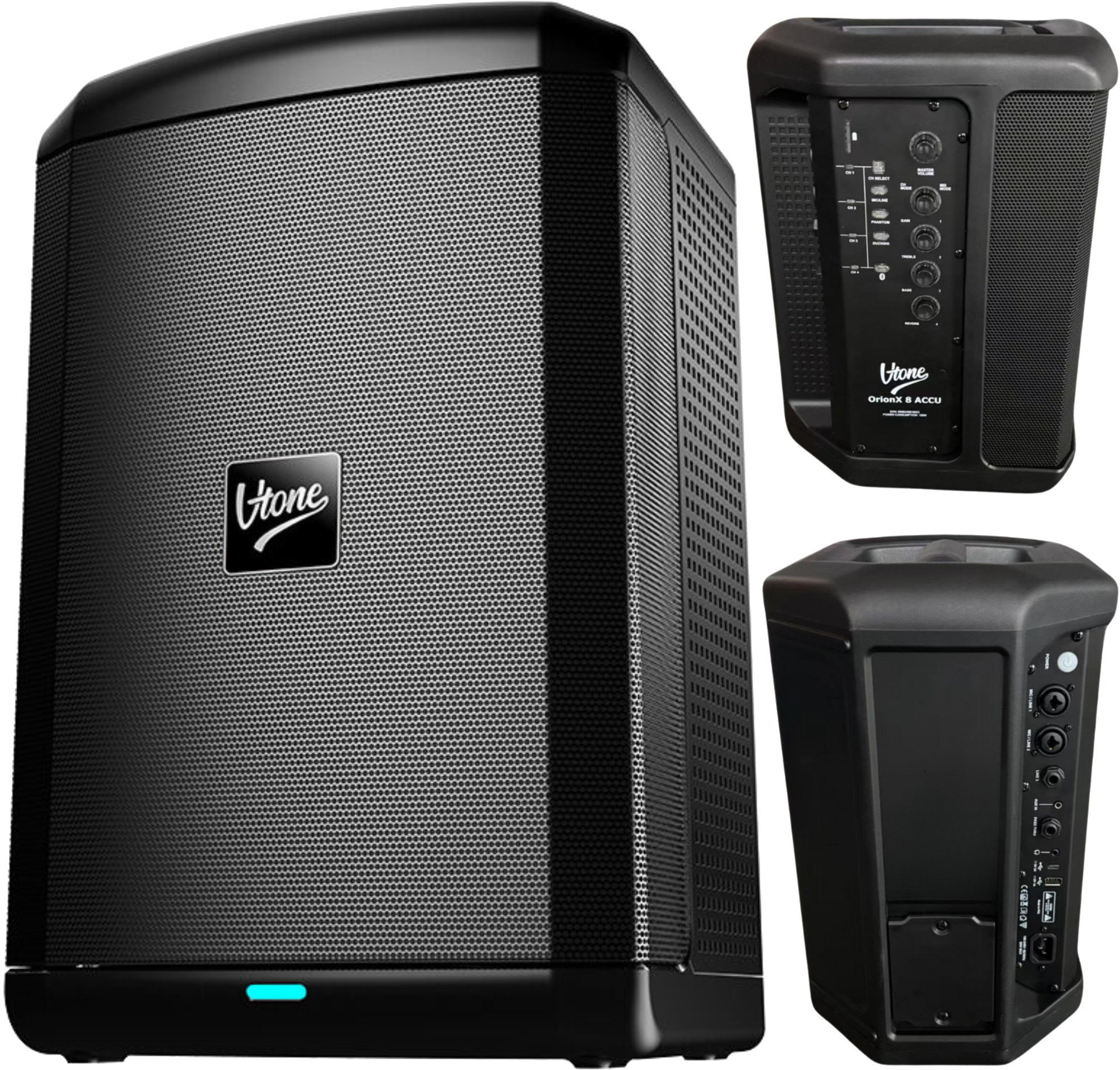 V-TONE OrionX 8 ACCU akumulatorowa kolumna aktywna czarna 8" Bluetooth AUX Phantom 80W RMS 6000 mAh