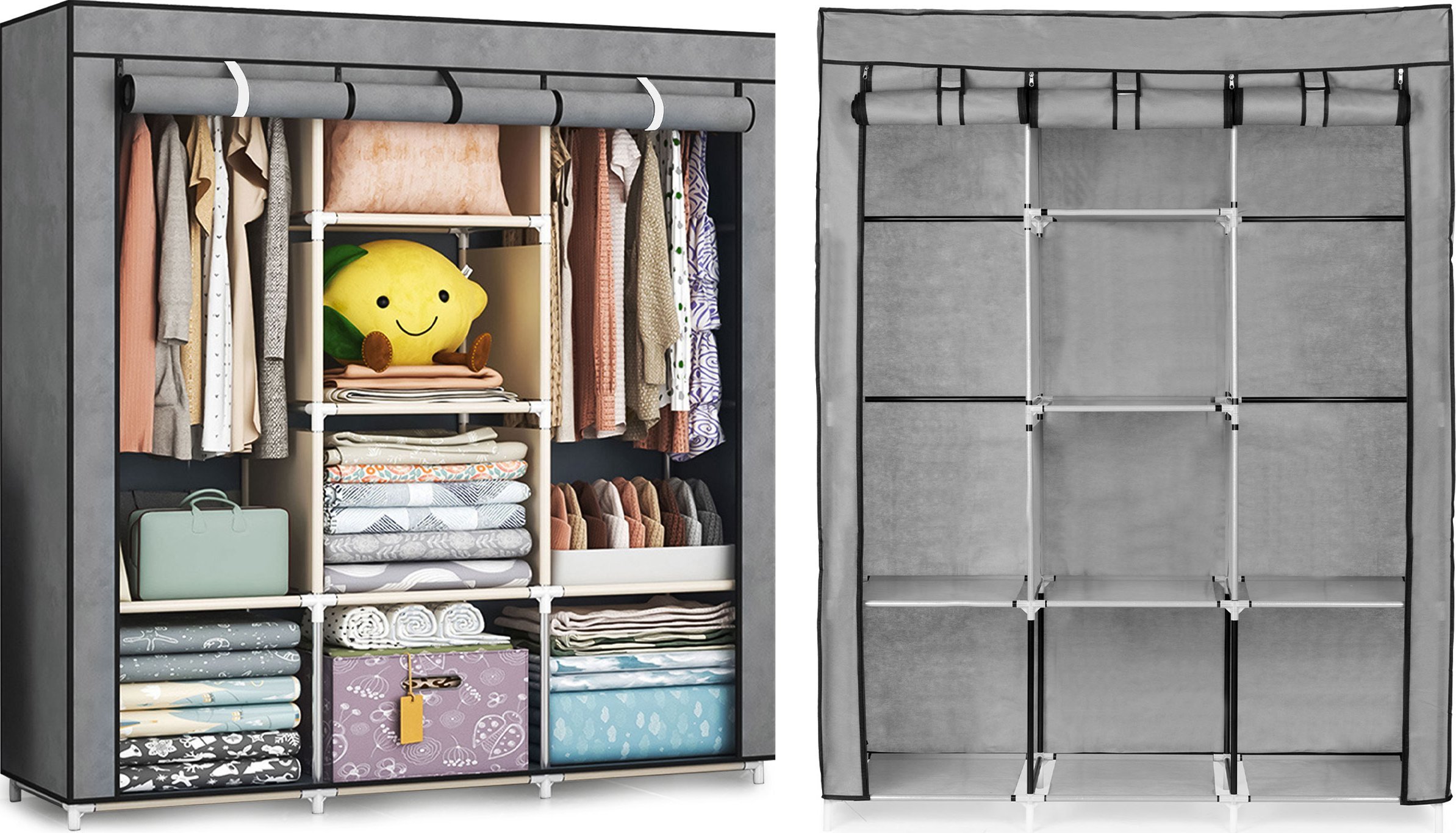 ModernHome Szafa tekstylna duża materiałowa garderoba z półkami na ubrania i buty