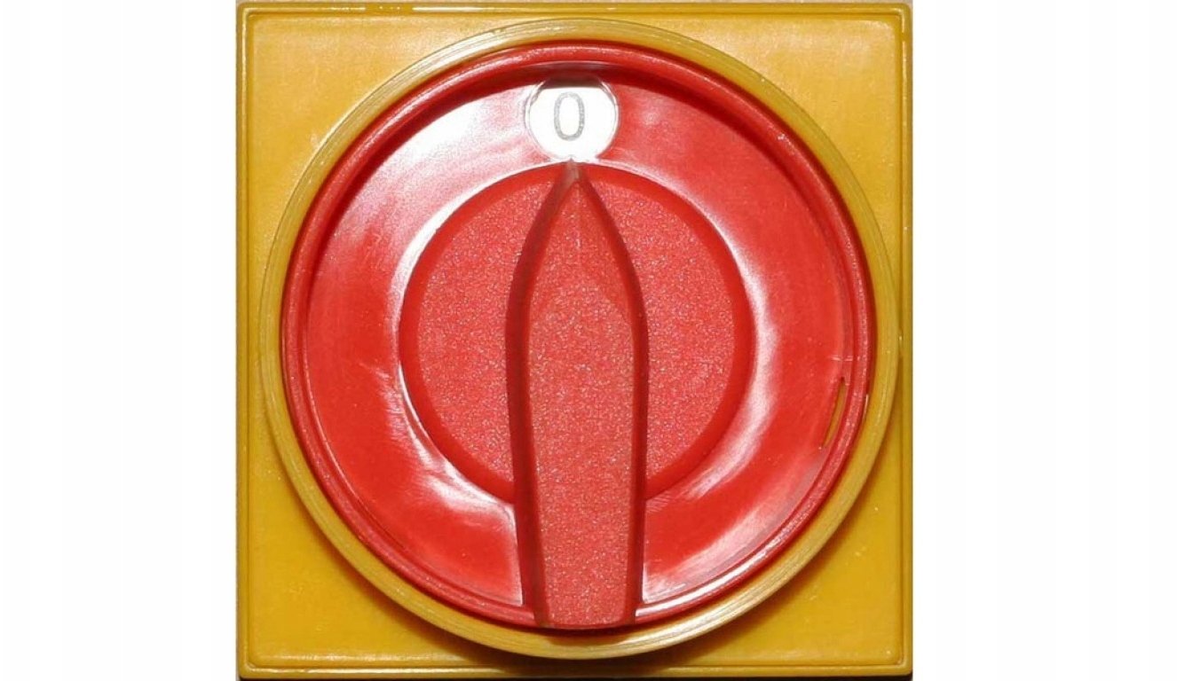 Spamel Łącznik krzywkowy 25A z zamykanym frontem żółto-czerwonym pokrętło z samopowrotem SK25C-5.4332\P08