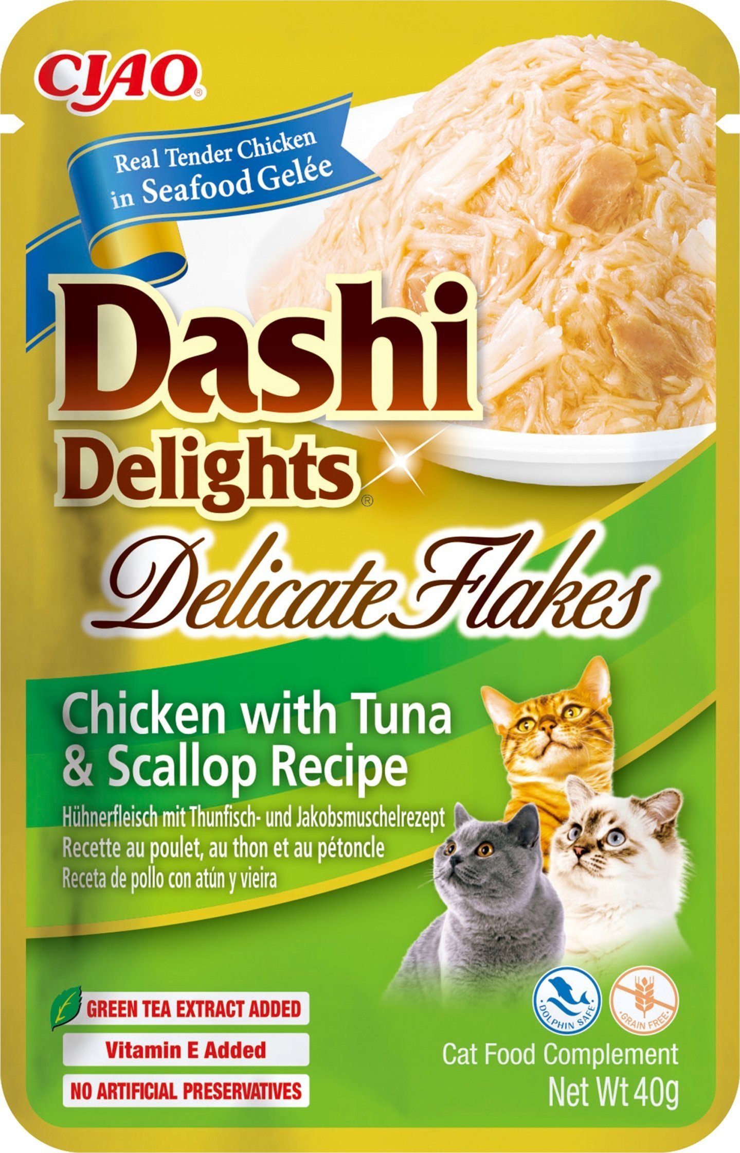 INABA CAT DASHI DELIGHTS FLAKES CHICK.TUN&SCAL 40g