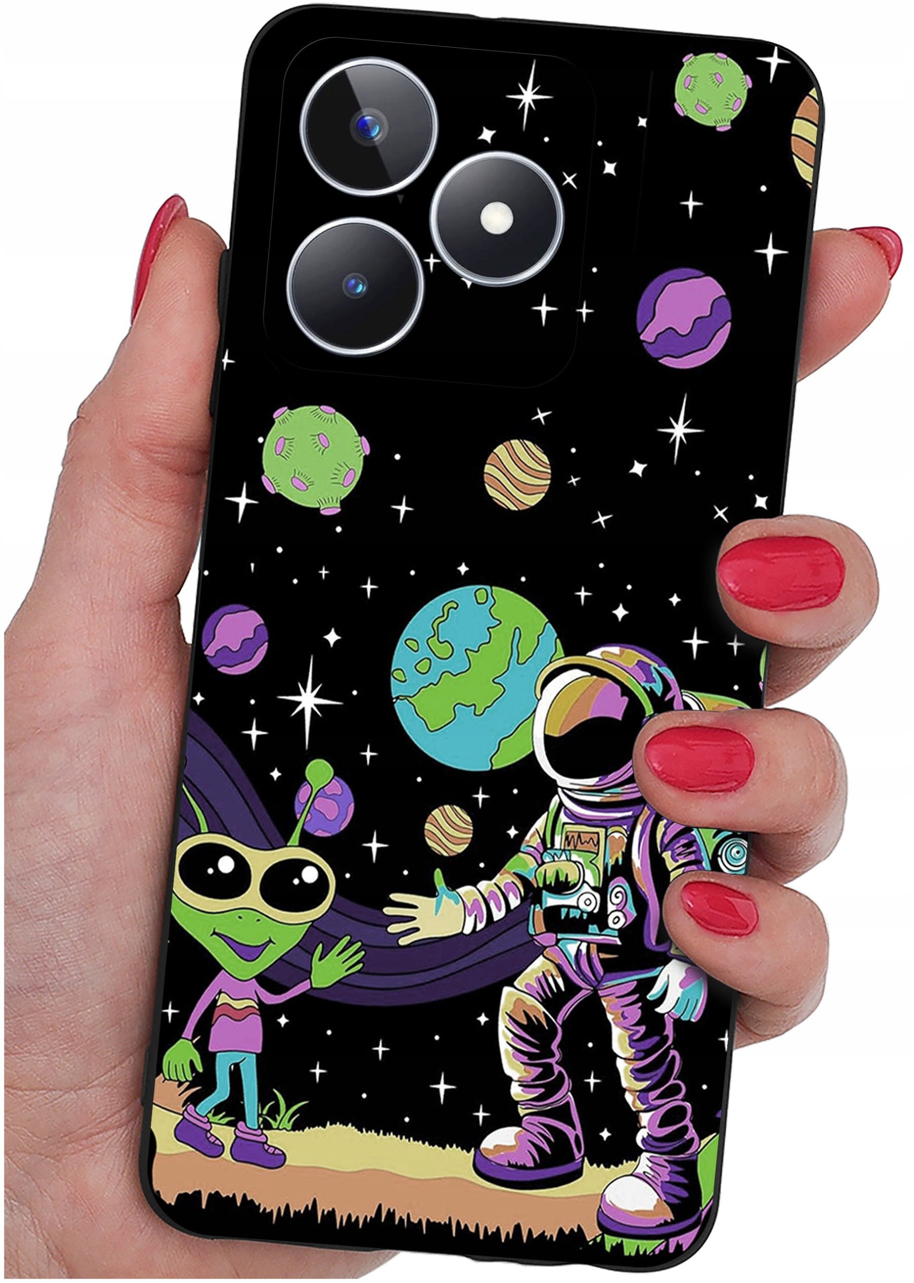 ETUI do Realme C51| C53 WZORY |SILIKONOWE MATT CASE + SZKŁO 9H