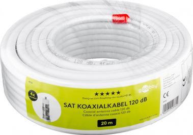 Przewód Goobay 120 dB kabel koncentryczny antenowy quattro, ekranowanie 4x, CCS, 20 m