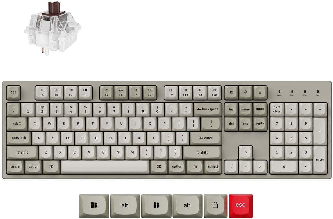 Klawiatura Keychron C2 Pro 8K (C2PX-M3) - US układ - Hot-Swappable Super Brown Switches - Czarny (Czarna) Mechaniczna Żądzeń Klaviatura
