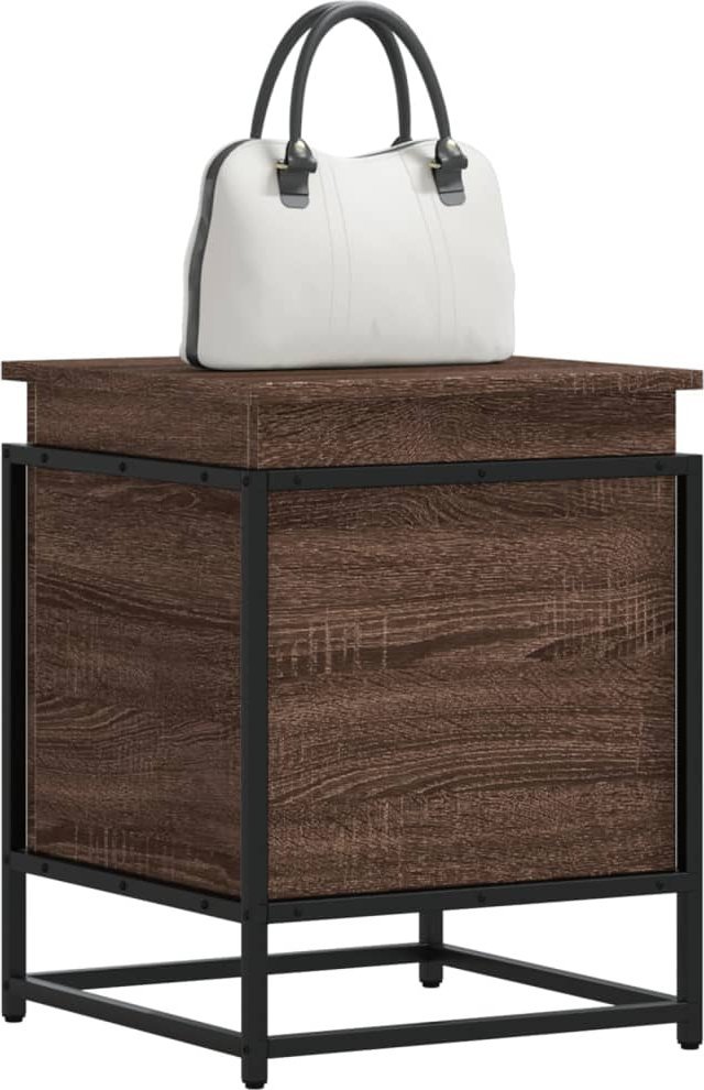 vidaXL Skrzynia z pokrywą, brązowy dąb, 40x40x51,5 cm