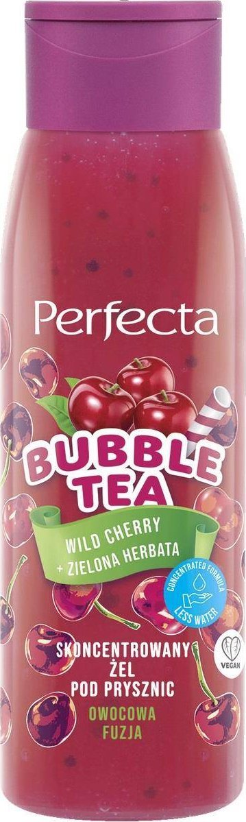 Perfecta Bubble Tea skoncentrowany żel pod prysznic Wild Cherry + Zielona Herbata 400ml
