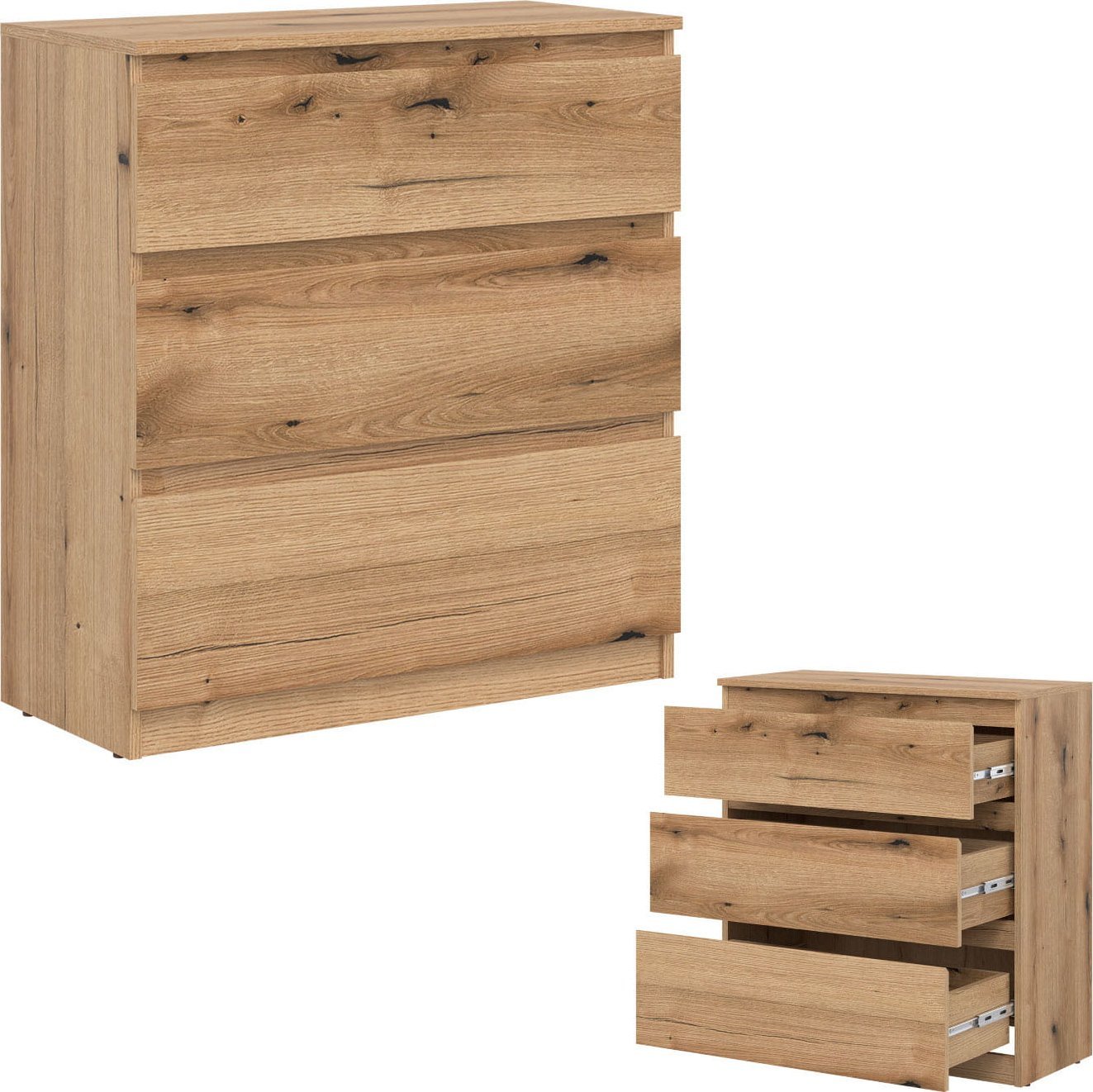 BogFran Komoda mała z szufladami niska dąb Evoke REMI RM02