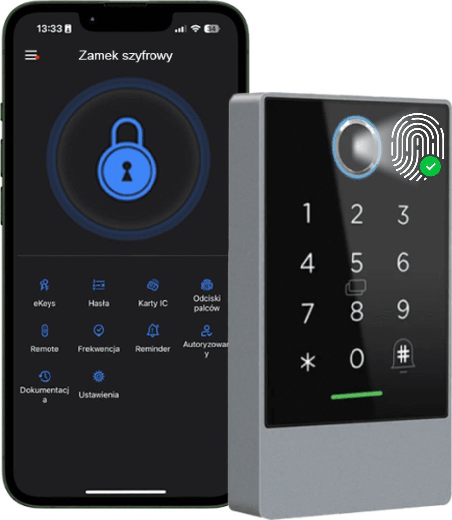 Spreest ZAMEK SZYFROWY DO DRZWI FURTKI NA KOD ODCISK PALCA SZYFRATOR WIFI RFID