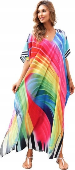 Pareo narzutka długa tęczowa