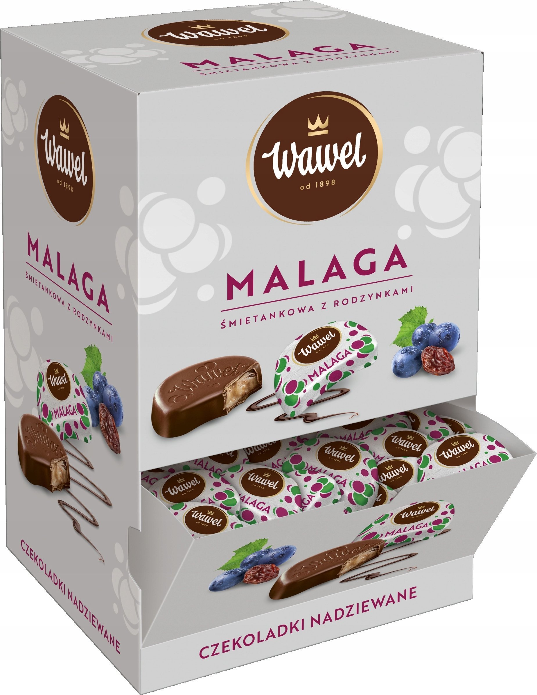 Wawel Malaga śmietankowa z rodzynkami Czekoladki nadziewane 2,5 kg