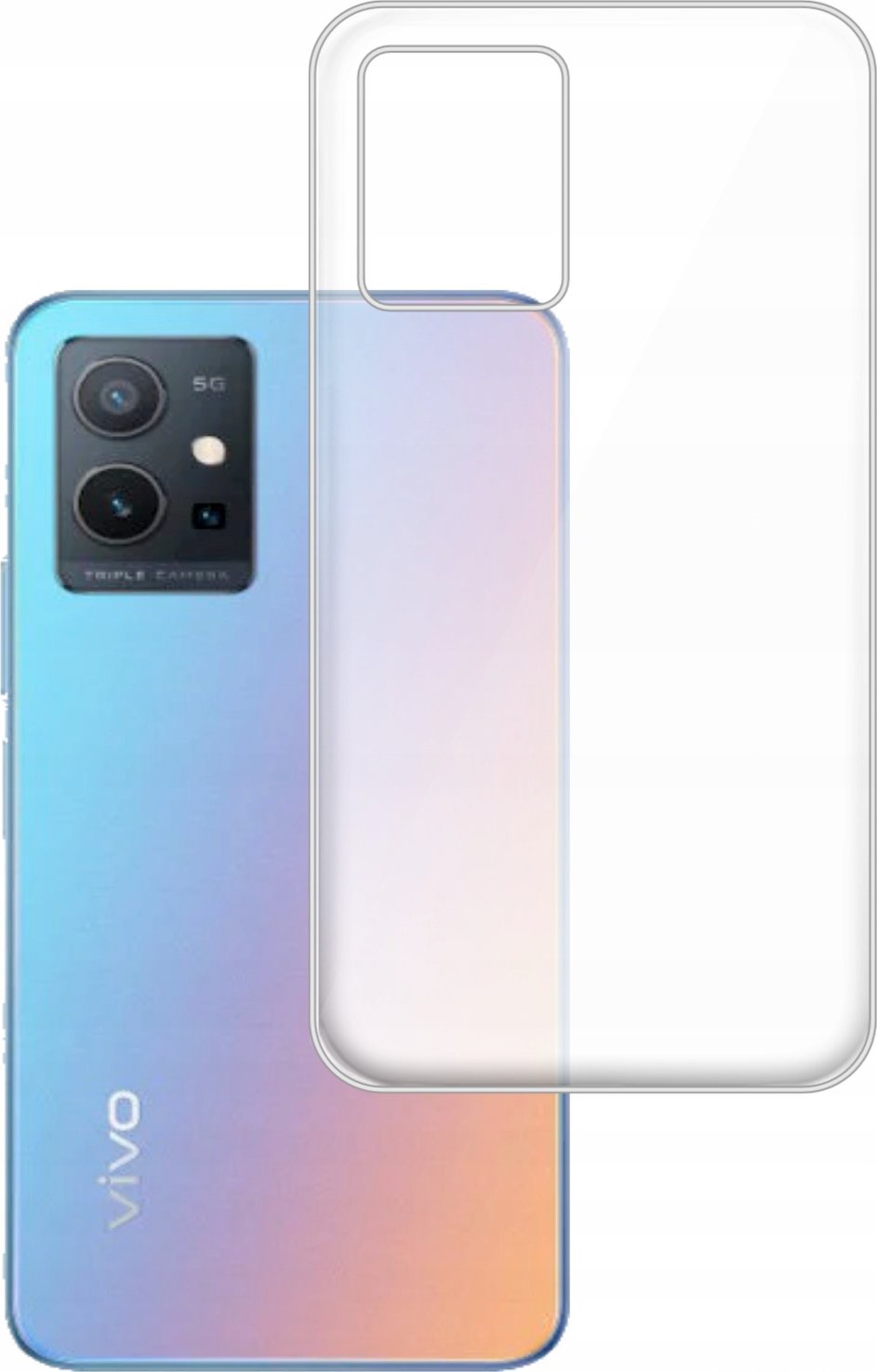 Hello Case ETUI DO VIVO Y55 5G GUMOWE OBUDOWA CASE SILIKON SLIM POKROWIEC CLEAR VIEW