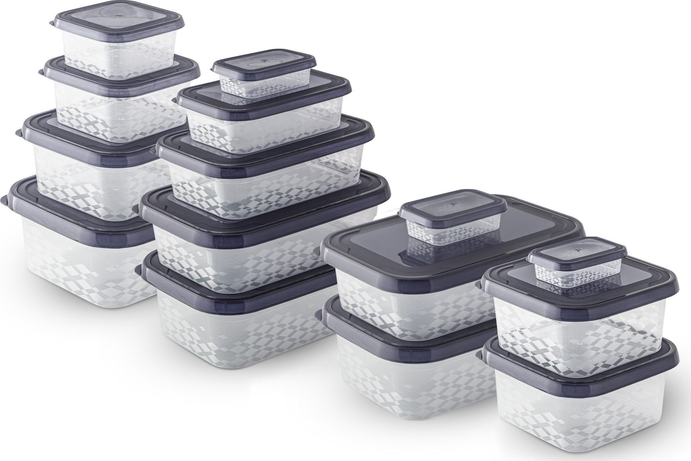 AgdExpert POJEMNIKI Z POKRYWKAMI NA ŻYWNOŚĆ JEDZENIE ZESTAW 15szt BRANQ ORI