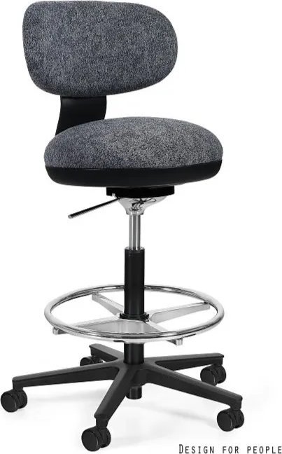 Fotel biurowy TURINI z podnóżkiem czarny UNIQUE