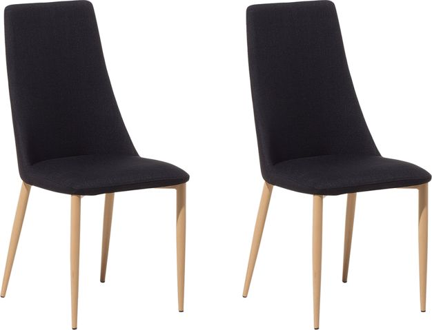 Beliani Zestaw 2 krzeseł do jadalni czarny CLAYTON