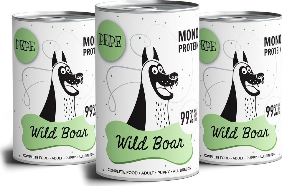 Paka Zwierzaka PEPE MONO PROTEIN Boar (dziczyzna) 3x400g