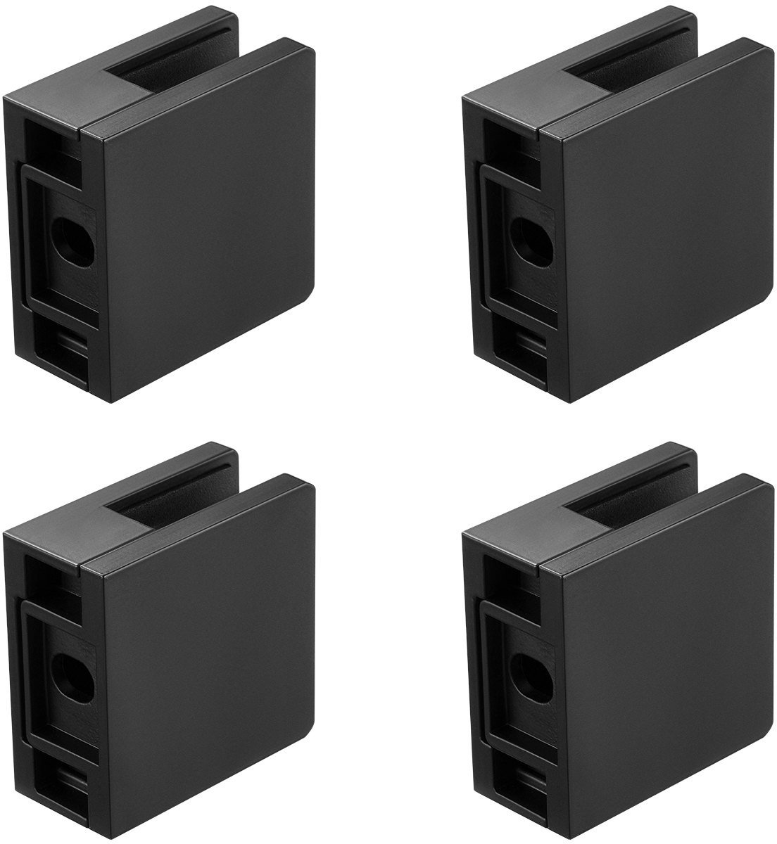 Zestaw 40 uchwytów do szkła kwadratowe mocowania balustradowe (czarne)