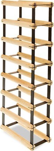 Wamar-Sosenka Regał na wino Stojak na 7 Butelek Szklanych/ PET RW-8/ 1x7 Surowy Naturalny Metal + Drewno RW-8-1X7-7