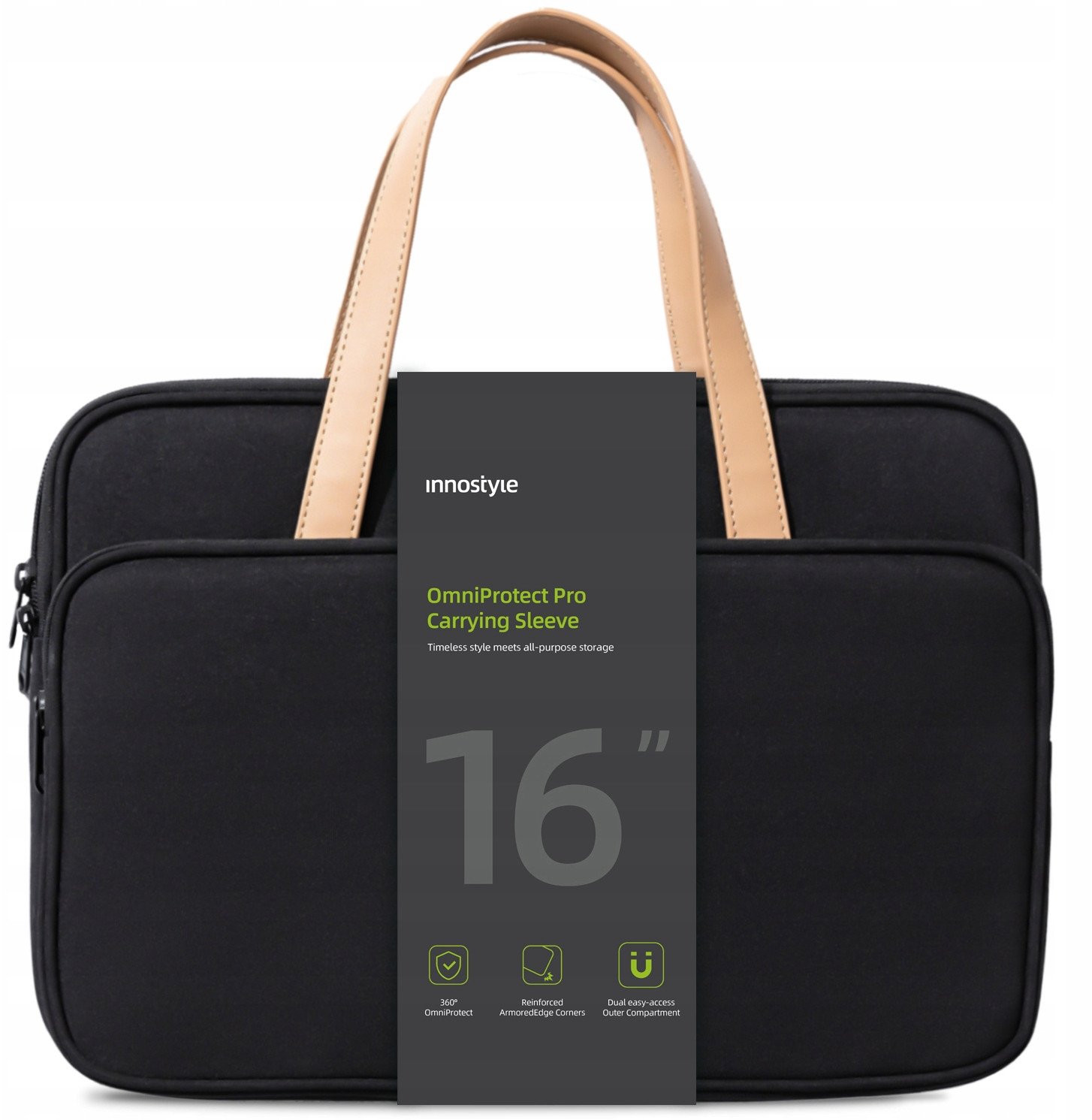 INNOSTYLE DAMSKA TORBA NA LAPTOPA 15,6 16 WODOODPORNA OMNIPROTECT PRO CZARNA