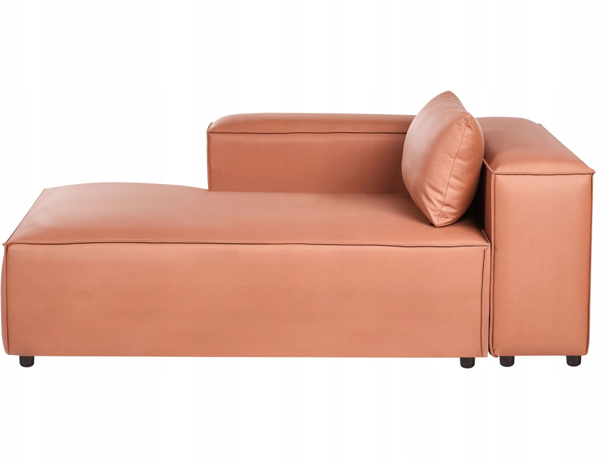 Szezlong prawostronny BRANDE Ekoskóra Złoty brąz