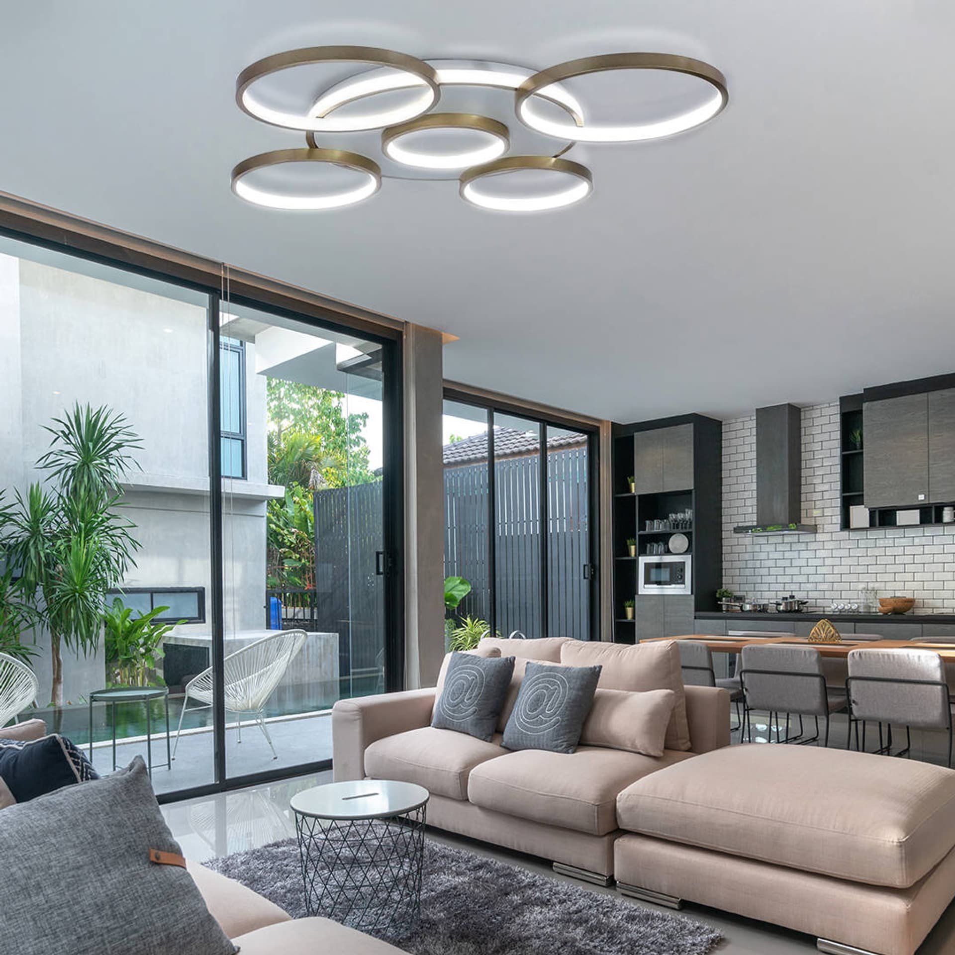 Lampa sufitowa Syntron LAMPA DEKORACYJNA SUFIT 120W ZŁOTA + PILOT DL-Z03