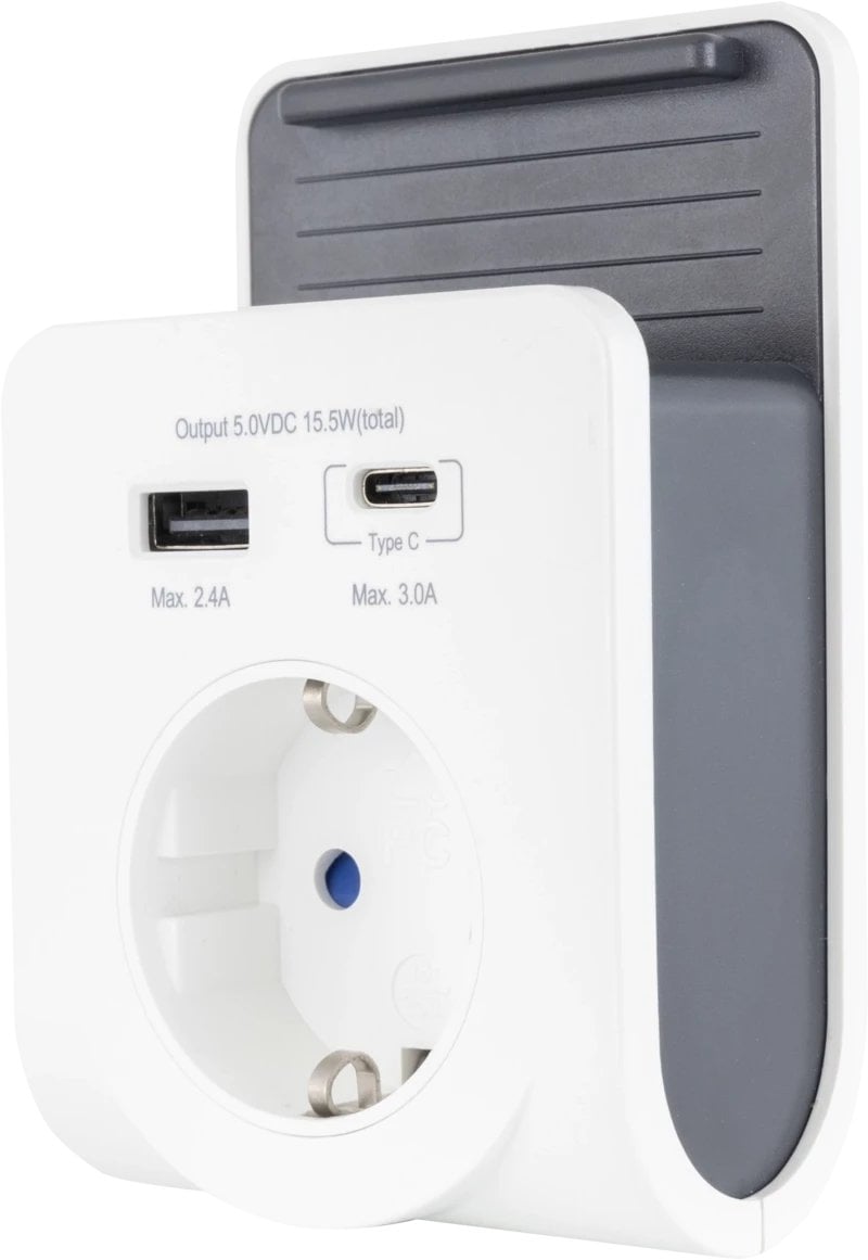 REV USB Ladegerät mit 240V Steck Dose plus USB-A&C 0020770112