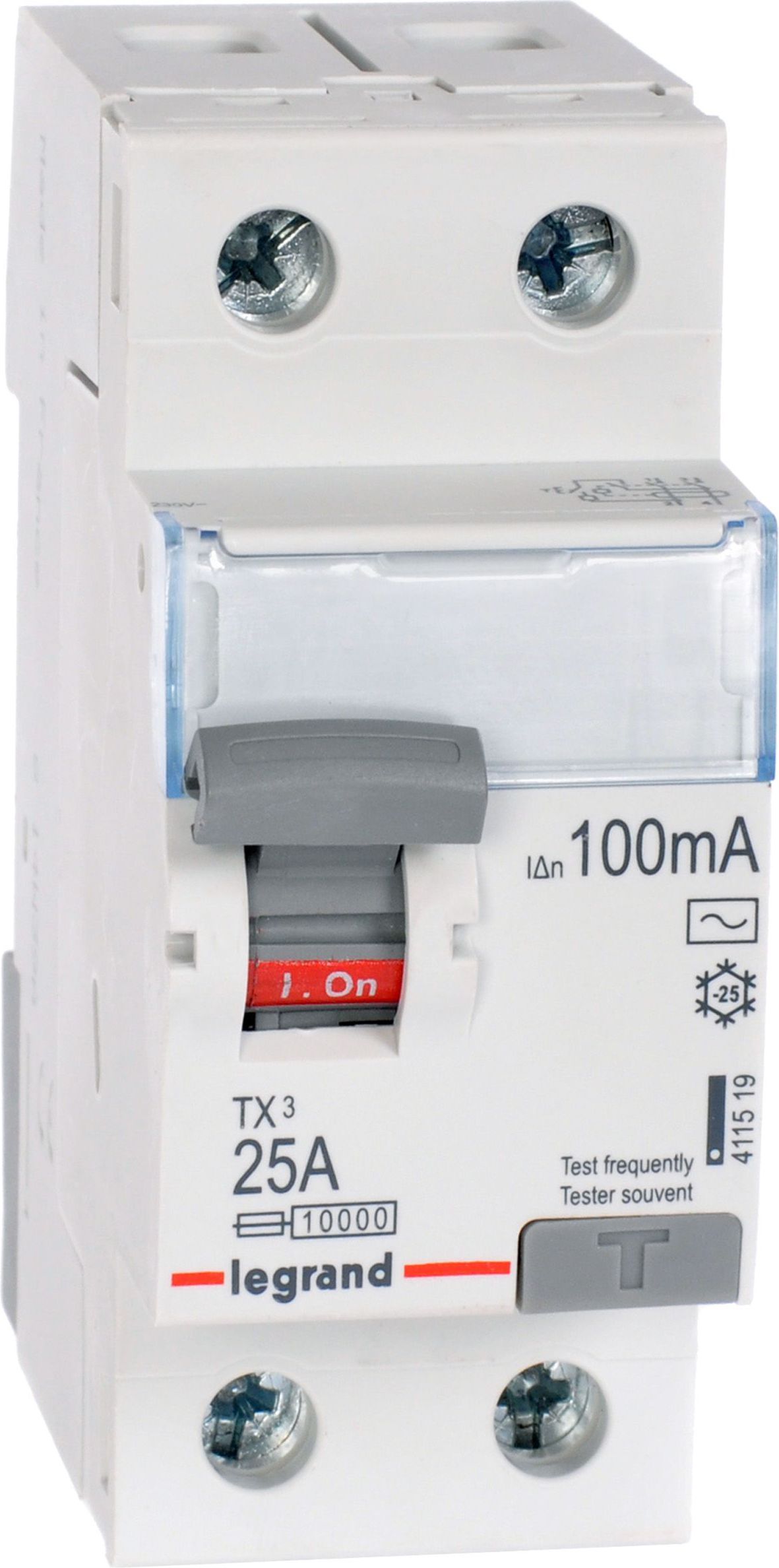 Legrand Wyłącznik różnicowo-prądowy 2P 25A 0,1A typ AC P302 TX3 (411519)