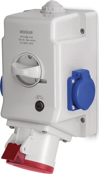 Scame Gniazdo natynkowe OPTIMA-COMBI 3P+N+E 16A + 230V z wyłącznikiem 0-1