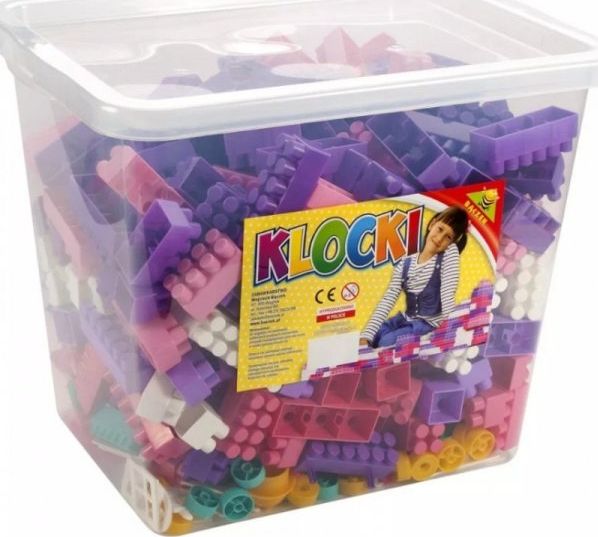 KLOCKI DUŻE KONSTRUKCYJNE POJEMNIK DLA DZIEWCZYNEK 500 EL.