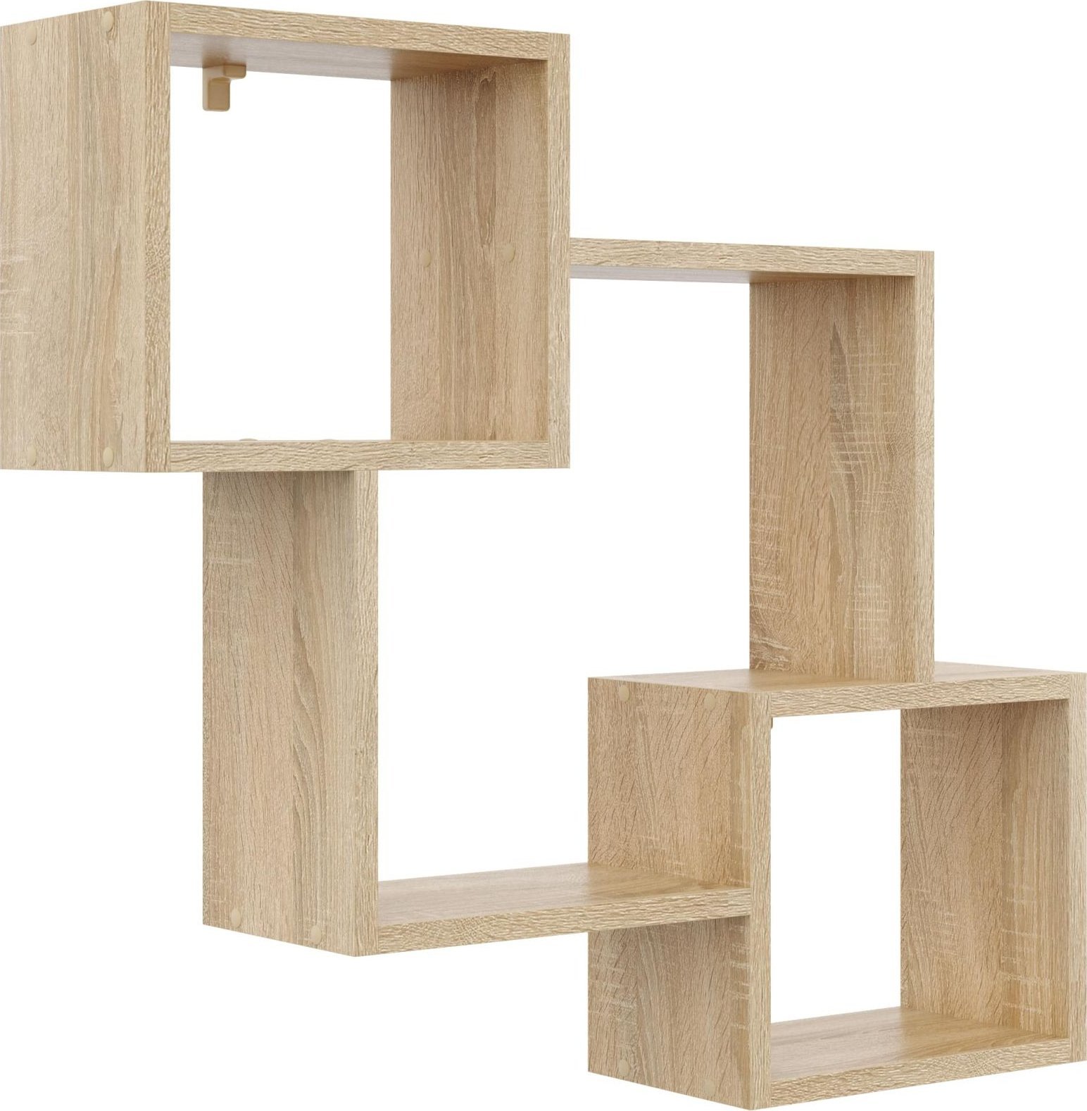 Tyletegotu Półka ścienna, wisząca, regał, 78x18x71 cm, dąb sonoma, mat