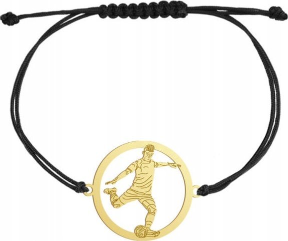Radziszewska Jewellery Bransoletka Złota z Piłkarzem Piłka Nożna 925 GRAWER DEDYKACJA GRATIS
