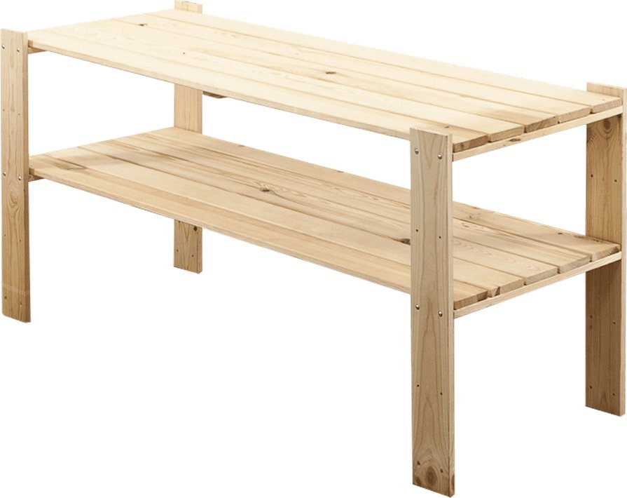 Wamar-Sosenka MAXI Regał Drewniany 64x120x50 cm 2 Półki ażurowe Surowy Drewno sosnowe Naturalny MAXI-2NA / Wamar-Sosenka