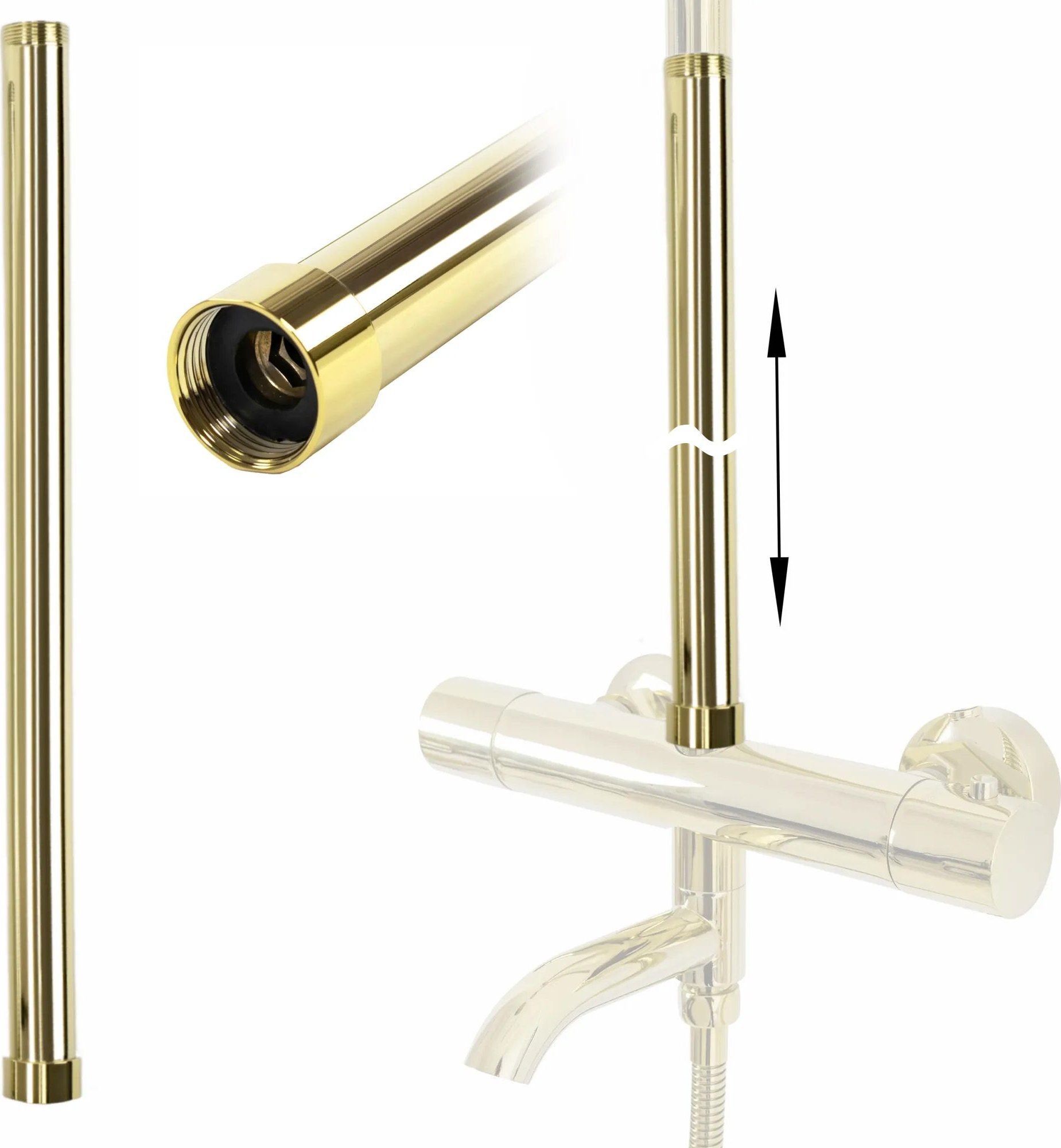 Rea Przedłużka do zestawu wannowo-prysznicowego ZŁOTY 50cm