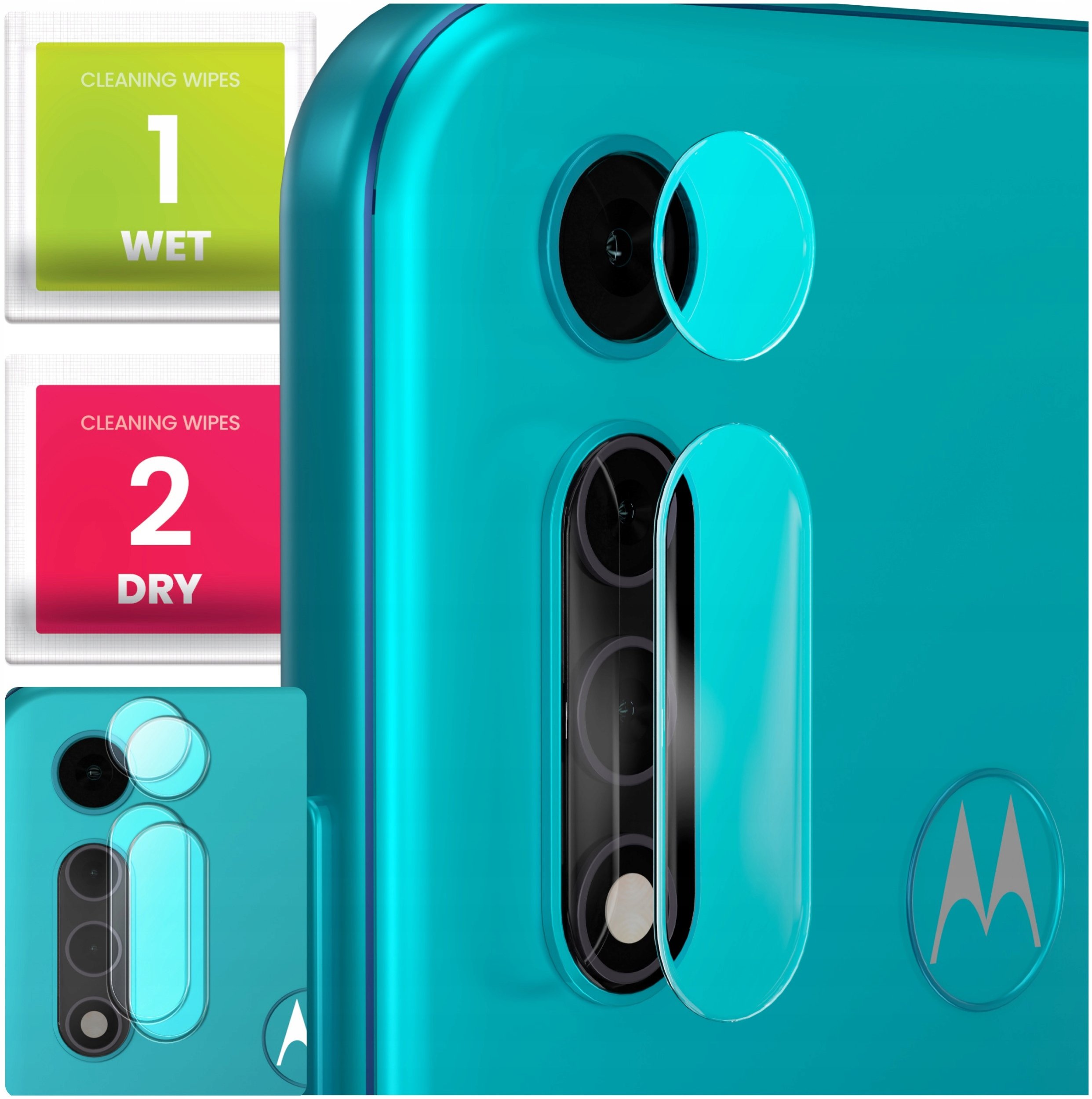 2-PAK Szkło Na Aparat Do Moto G8 Power Lite (Hartowane, Na Obiektyw, 9H)