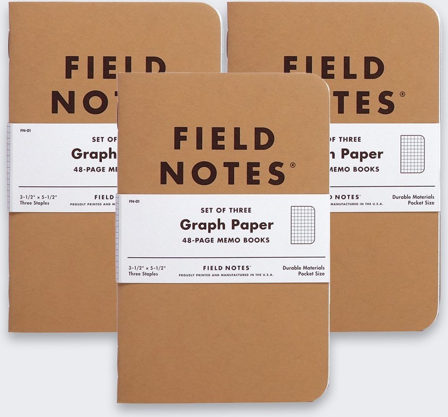 HP Notes Field Notes Original Kraft Kratka 3 Pack