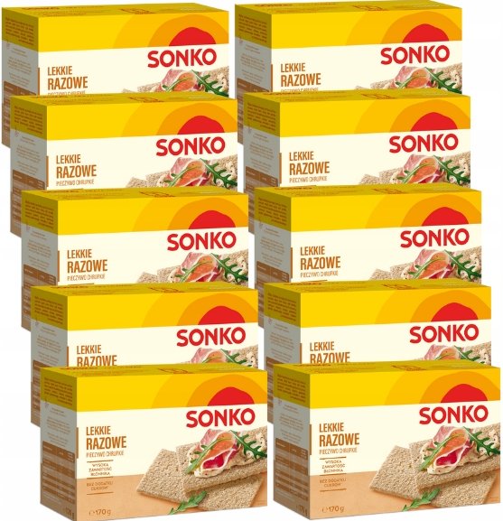 Sonko Pieczywo chrupkie Lekkie Razowe 10 opakowań