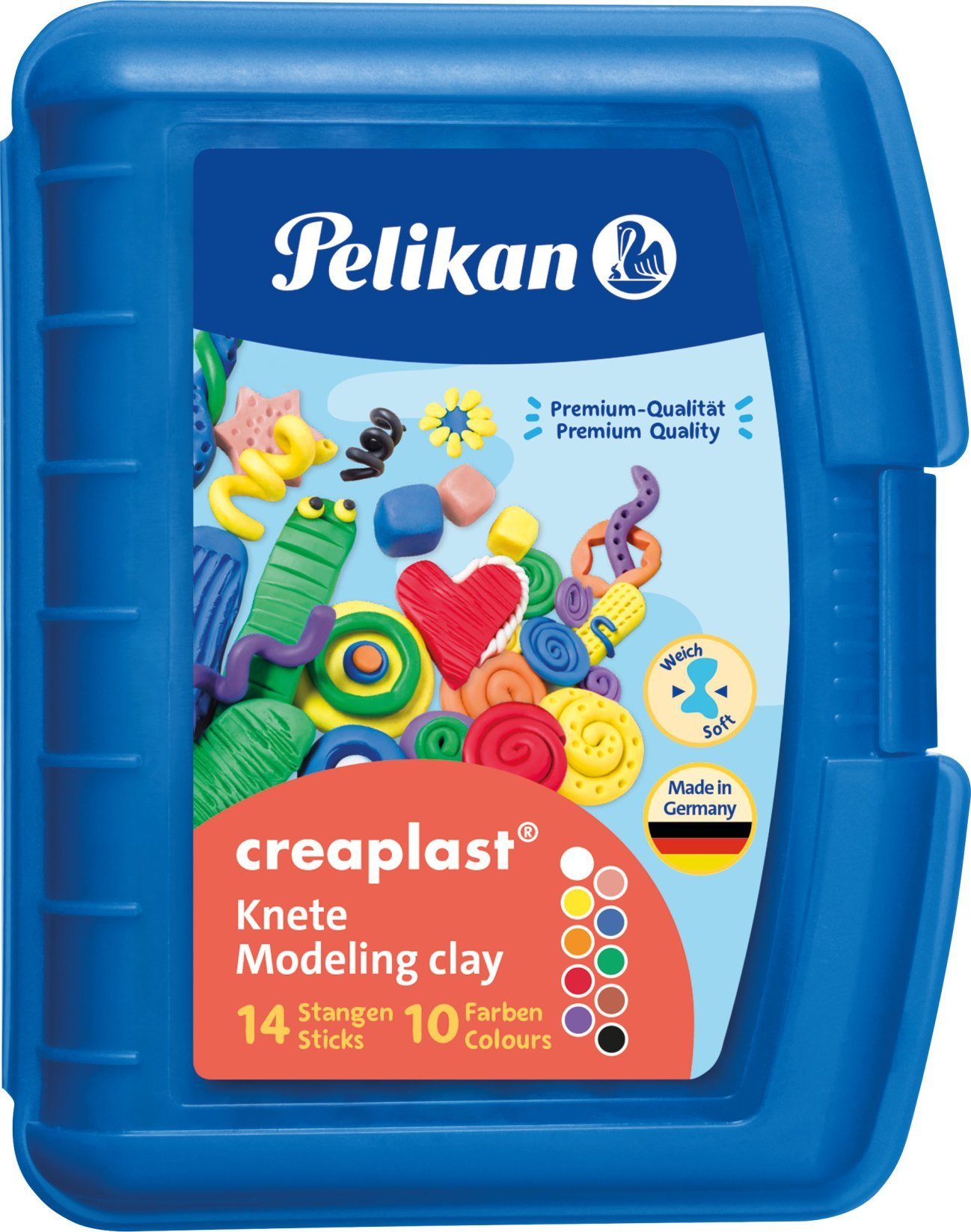 Pelikan Pelikan Kinderknete Creaplast 10 Farben im blauen Etui, 240g