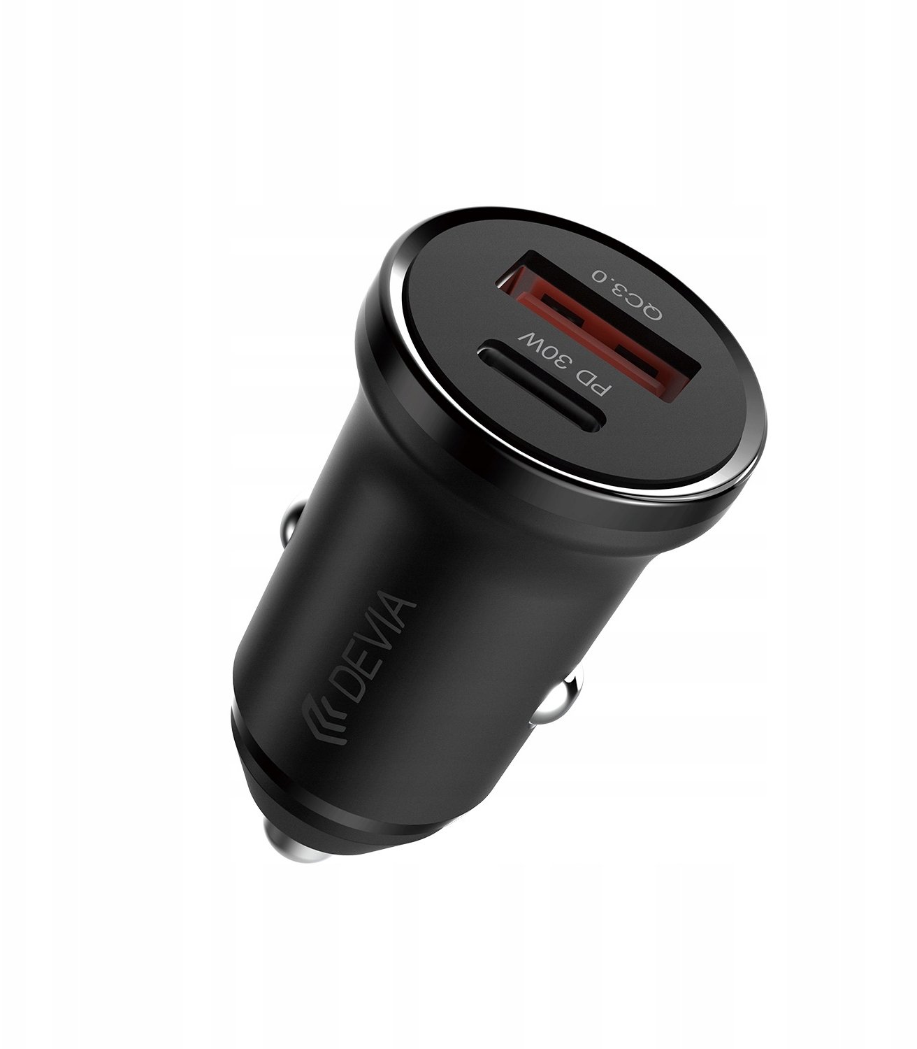 Devia ładowarka samochodowa Smart Mini PD QC 3.0 30W 1x USB 1x USB-C biała
