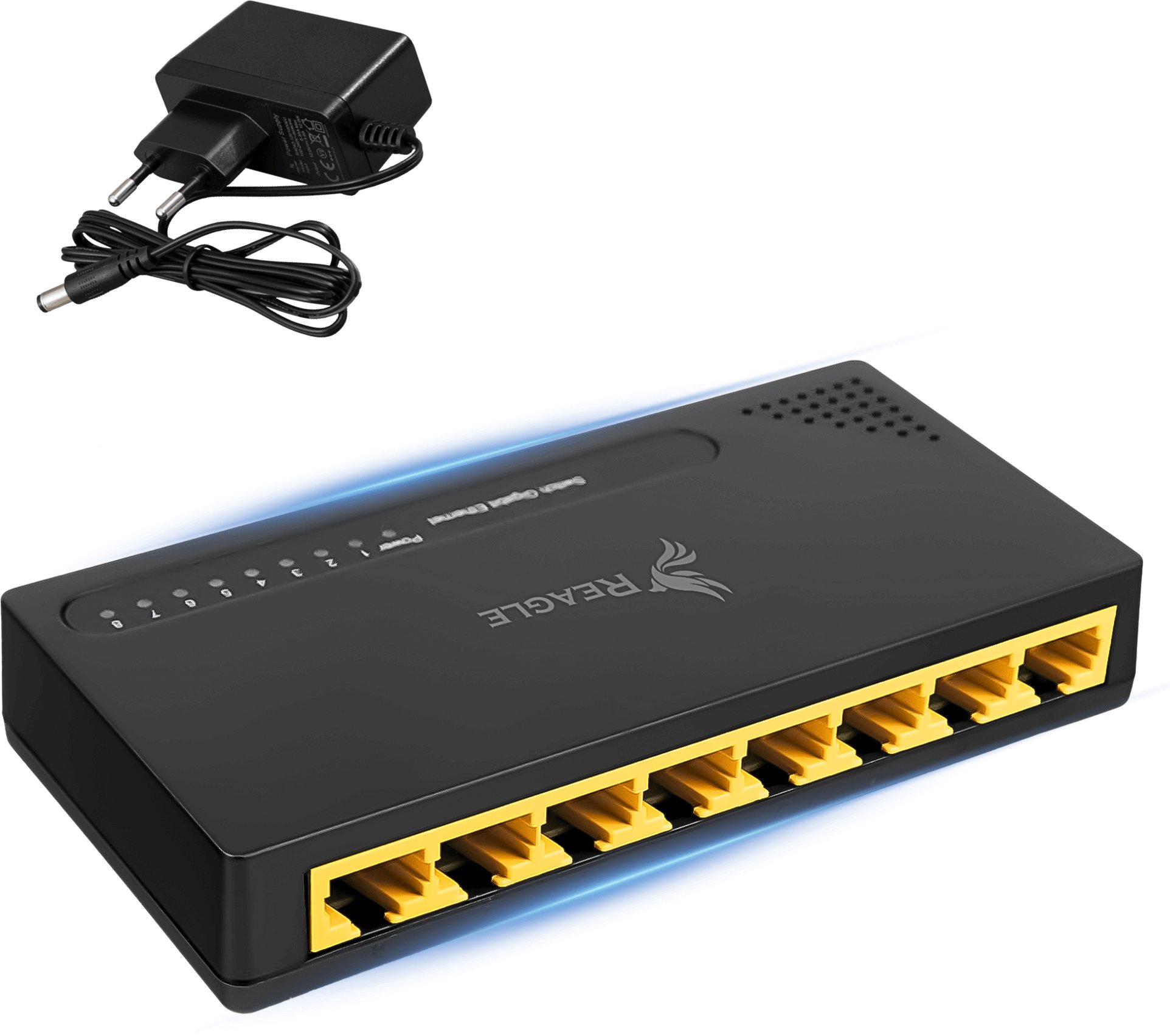 Switch Reagle SWITCH ROZDZIELACZ LAN 8 PORTÓW GIGABIT ETHERNET RJ45 1000 Mb DO INTERNETU